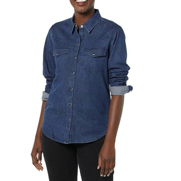 New Goodthreads Denim Button Down Long-Sleeve Shirt - Picture 3 of 10